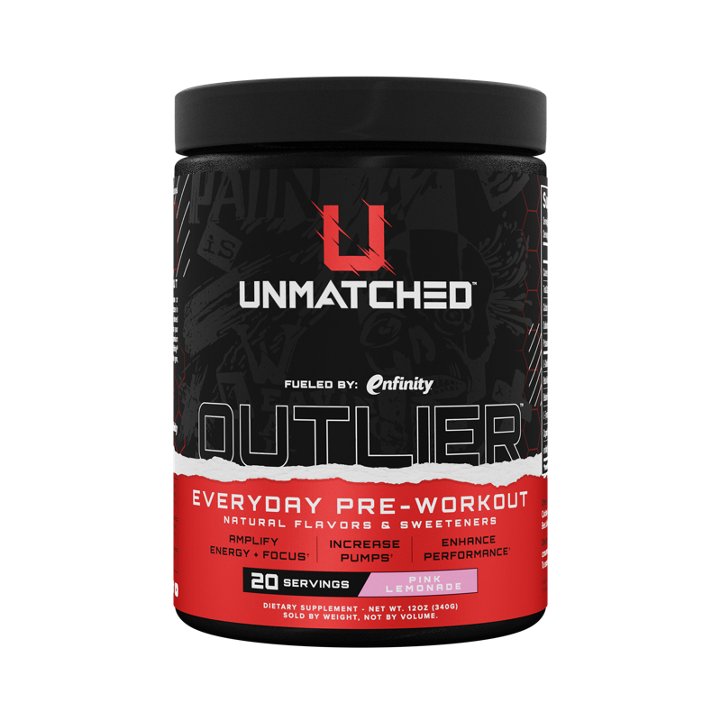 Unmatched Supplements Outlier everyday pre-workout, Pink Lemonade flavor, 20 servings